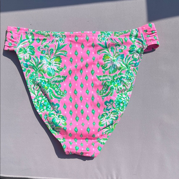 Lilly Pulitzer Pink Bikini Bottom with Green Accents - Picture 3 of 3